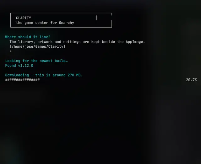 The first install, running in a terminal you can actually watch.