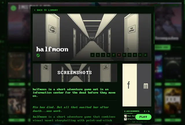 And a game page, still perfectly readable.