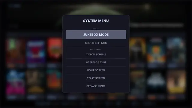 The system menu.
