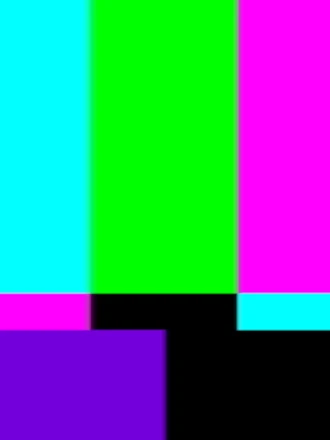A television test card where a game intro should be