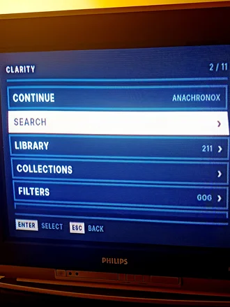 Clarity&rsquo;s CRT face on a Philips CRT television