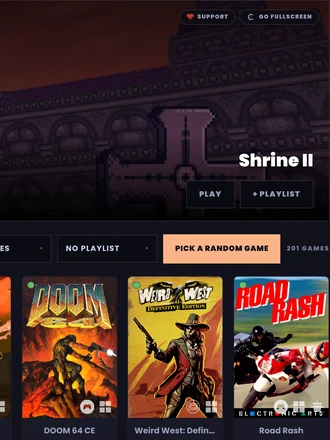The gallery hero with Play and + Playlist buttons